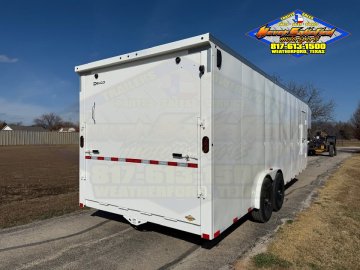 2027 DELCO E224 8' X 24' GOOSENECK ENCLOSED CARGO TRAILER WITH SPRING ASSISTED RAMP GATE AND SPARE 1