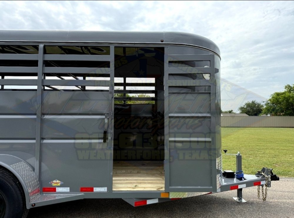 2027 DELCO 6' X 16' BUMPER PULL STOCK TRAILER FIGHTER JET GRAY 12,000 GVWR