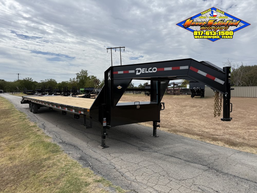 2027 DELCO 102" X 40' HOT SHOT SPECIAL FLATBED WITH MONSTER RAMPS AND SPARE 14K-GVWR