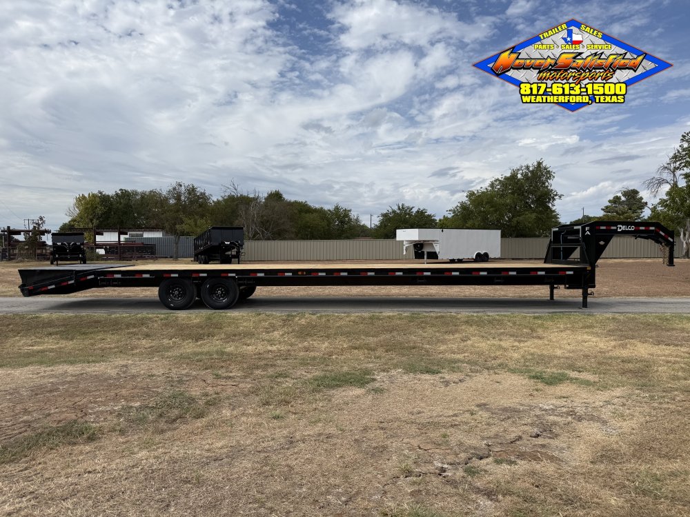 2027 DELCO 102" X 40' HOT SHOT SPECIAL FLATBED WITH MONSTER RAMPS AND SPARE 14K-GVWR