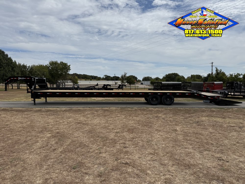 2027 DELCO 102" X 40' HOT SHOT SPECIAL FLATBED WITH MONSTER RAMPS AND SPARE 14K-GVWR
