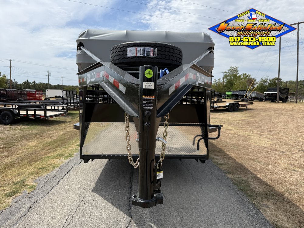 2027 DELCO 6'8" X 16' BAR TOP BUMPER PULL CATTLE TRAILER WITH SPARE 14K-GVWR