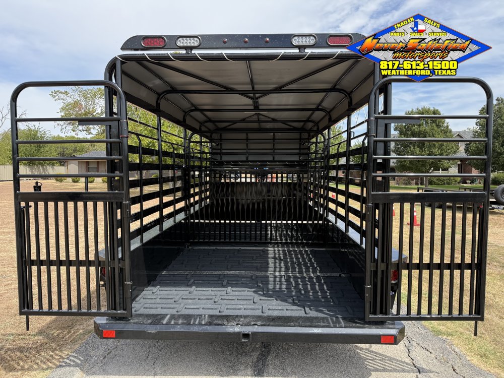 2027 DELCO 6'8" X 16' BAR TOP BUMPER PULL CATTLE TRAILER WITH SPARE 14K-GVWR
