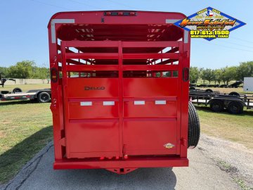 2027 DELCO 6' X 16' BUMPER PULL STOCK TRAILER WITH SPARE, RED 12,000 GVWR