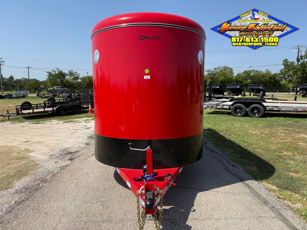 2027 DELCO 6' X 16' BUMPER PULL STOCK TRAILER WITH SPARE, RED 12,000 GVWR