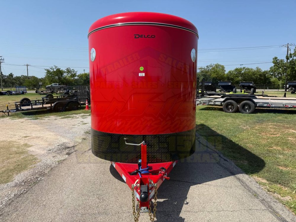 2027 DELCO 6' X 16' BUMPER PULL STOCK TRAILER WITH SPARE, RED 12,000 GVWR