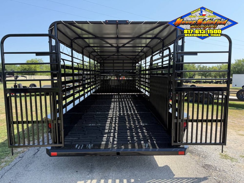2027 DELCO 6' 8" X 24' BAR TOP GOOSENECK CATTLE STOCK TRAILER, BLACK/GRAY 14,000 GVWR