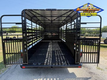 2027 DELCO 6' 8" X 24' BAR TOP GOOSENECK CATTLE STOCK TRAILER, BLACK/GRAY 14,000 GVWR