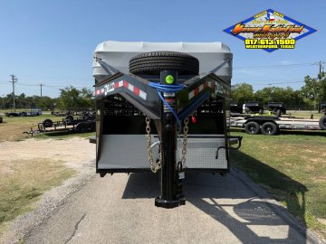 2027 DELCO 6' 8" X 24' BAR TOP GOOSENECK CATTLE STOCK TRAILER, BLACK/GRAY 14,000 GVWR