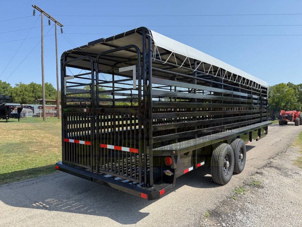 2027 DELCO 6' 8" X 24' BAR TOP GOOSENECK CATTLE STOCK TRAILER, BLACK/GRAY 14,000 GVWR