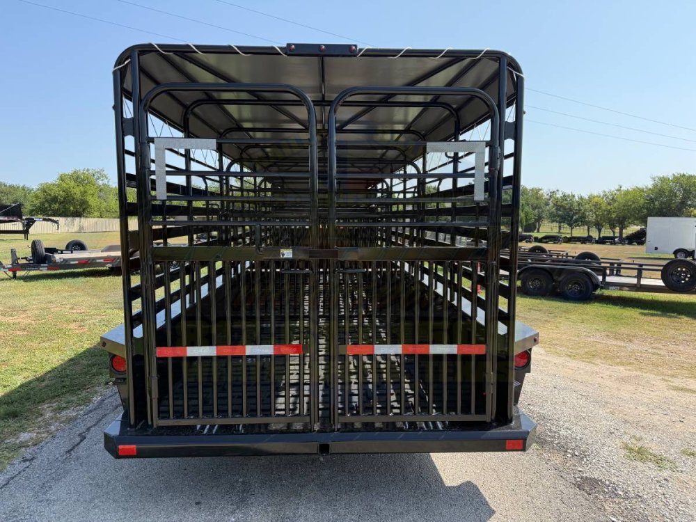 2027 DELCO 6' 8" X 24' BAR TOP GOOSENECK CATTLE STOCK TRAILER, BLACK/GRAY 14,000 GVWR