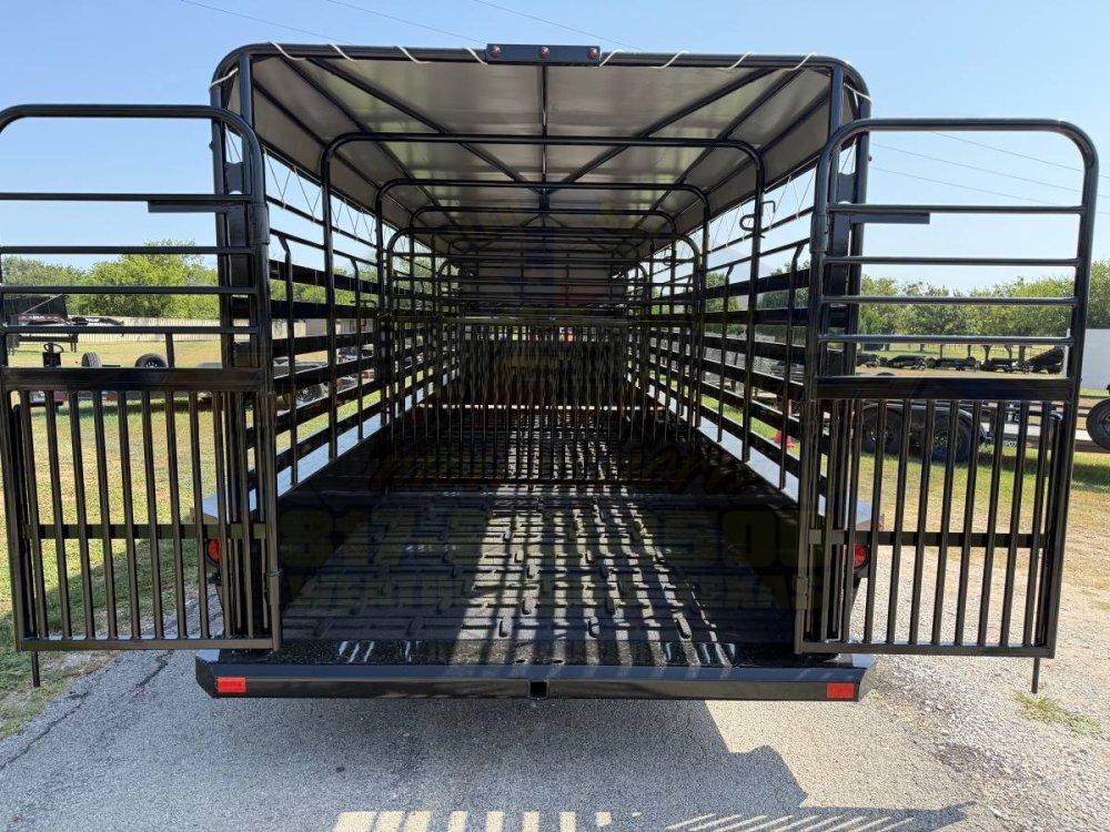 2027 DELCO 6' 8" X 24' BAR TOP GOOSENECK CATTLE STOCK TRAILER, BLACK/GRAY 14,000 GVWR