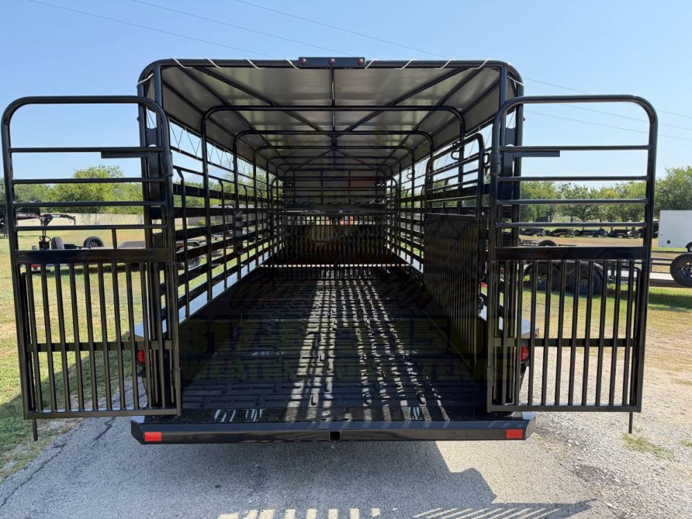 2027 DELCO 6' 8" X 24' BAR TOP GOOSENECK CATTLE STOCK TRAILER, BLACK/GRAY 14,000 GVWR