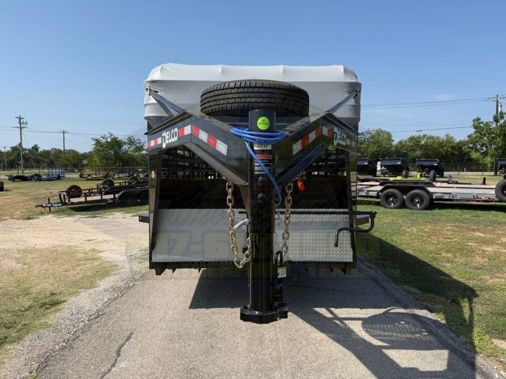 2027 DELCO 6' 8" X 24' BAR TOP GOOSENECK CATTLE STOCK TRAILER, BLACK/GRAY 14,000 GVWR