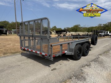 2027 DELCO 83" X 16' TANDEM AXLE UTILITY TRAILER WITH BI-FOLD SPRING ASSISTED RAMP GATE AND SPARE 7K