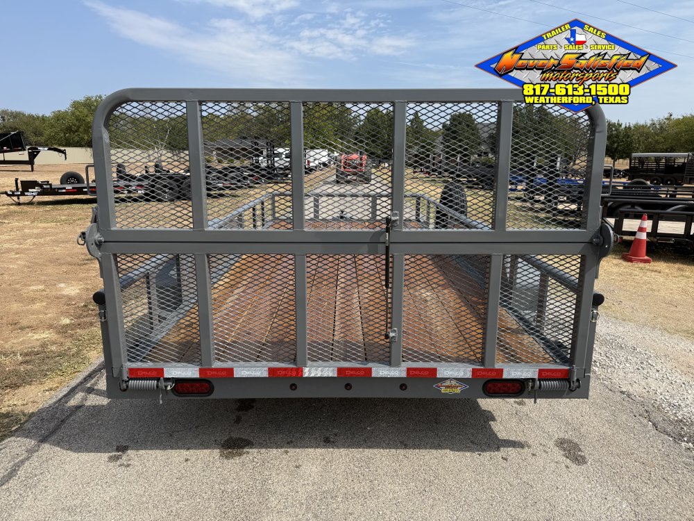 2027 DELCO 83" X 16' TANDEM AXLE UTILITY TRAILER WITH BI-FOLD SPRING ASSISTED RAMP GATE AND SPARE 7K