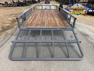 2027 DELCO 83" X 16' TANDEM AXLE UTILITY TRAILER WITH BI-FOLD SPRING ASSISTED RAMP GATE AND SPARE 7K