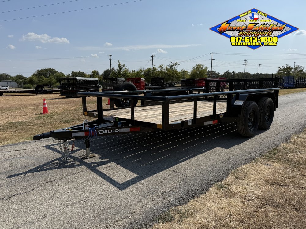 2026 DELCO 83" X 14' TANDEM AXLE UTILITY TRAILER WITH BI-FOLD SPRING ASSISTED RAMP GATE AND SPARE 7K