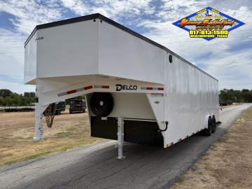 2026 DELCO E224 8' X 24' GOOSENECK ENCLOSED CARGO TRAILER WITH SPRING ASSISTED RAMP GATE AND SPARE 1