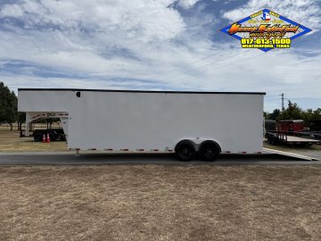 2026 DELCO E224 8' X 24' GOOSENECK ENCLOSED CARGO TRAILER WITH SPRING ASSISTED RAMP GATE AND SPARE 1