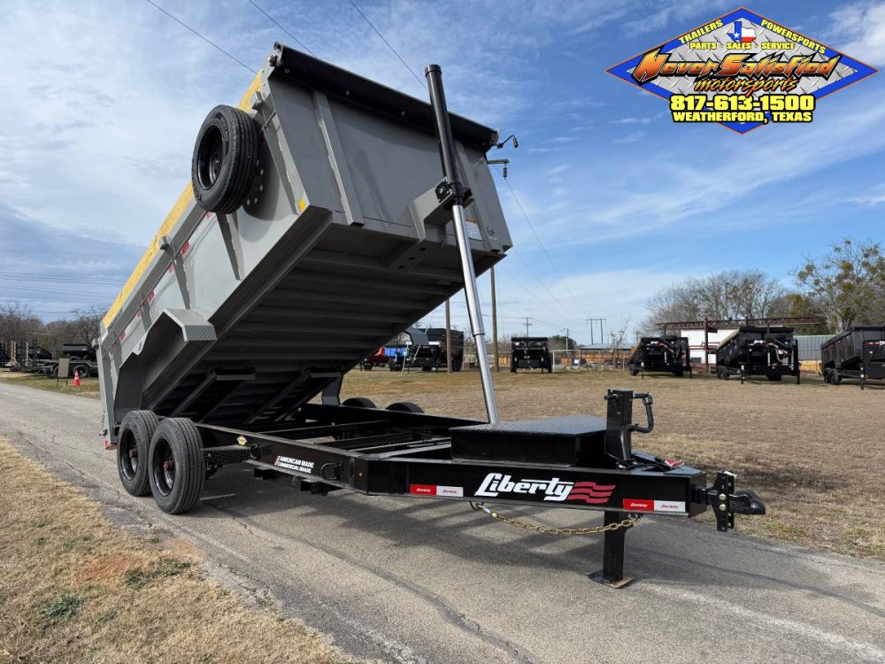 2026 LIBERTY 83" X 14' BUMPER PULL TELESCOPIC DUMP TRAILER WITH TARP, RAMPS, AND SPARE 17,500 GVWR G