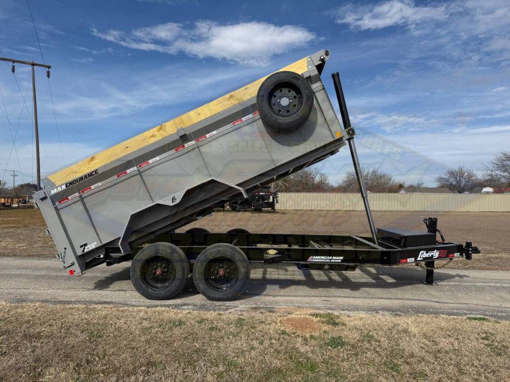 2026 LIBERTY 83" X 14' BUMPER PULL TELESCOPIC DUMP TRAILER WITH TARP, RAMPS, AND SPARE 17,500 GVWR G