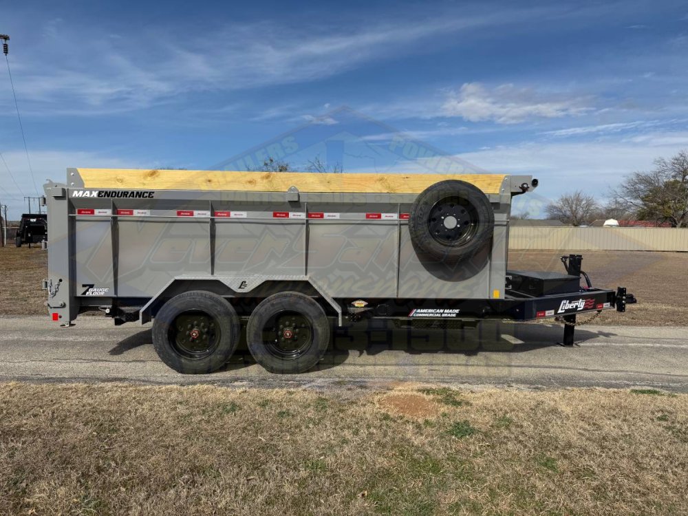 2026 LIBERTY 83" X 14' BUMPER PULL TELESCOPIC DUMP TRAILER WITH TARP, RAMPS, AND SPARE 17,500 GVWR G