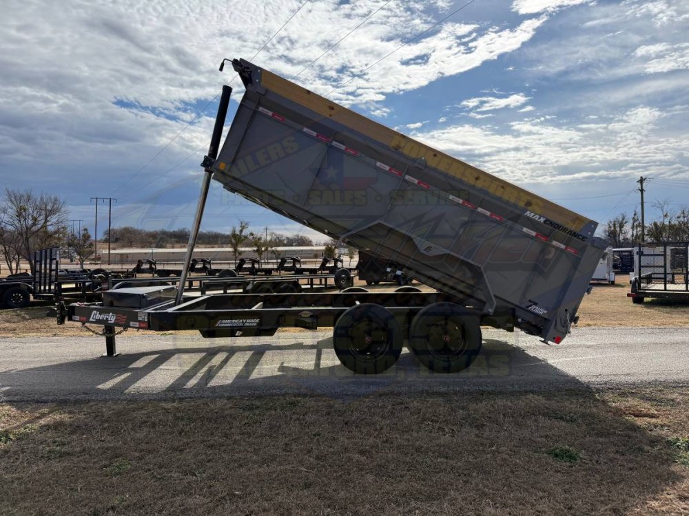 2026 LIBERTY 83" X 14' BUMPER PULL TELESCOPIC DUMP TRAILER WITH TARP, RAMPS, AND SPARE 17,500 GVWR G