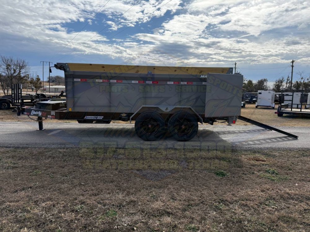 2026 LIBERTY 83" X 14' BUMPER PULL TELESCOPIC DUMP TRAILER WITH TARP, RAMPS, AND SPARE 17,500 GVWR G
