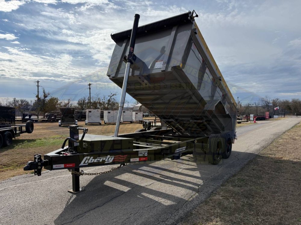 2026 LIBERTY 83" X 14' BUMPER PULL TELESCOPIC DUMP TRAILER WITH TARP, RAMPS, AND SPARE 17,500 GVWR G