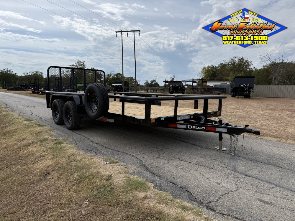 2027 DELCO 83" X 16' TANDEM AXLE UTILITY WITH 2' DIAMOND DOVETAIL/4' GATE AND SPARE 7K-GVWR