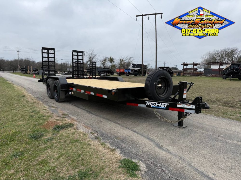 2026 TOP HAT 83" X 20' EQUIPMENT HAULER WITH WIDE STAND UP RAMPS AND SPARE, 17500-GVWR