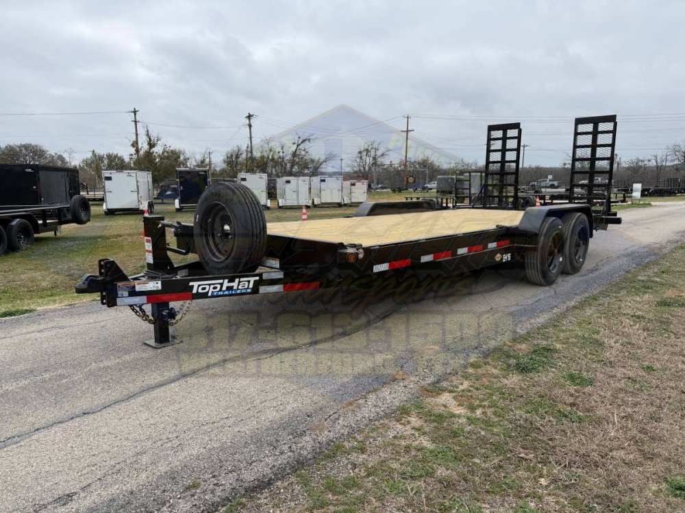 2026 TOP HAT 83" X 20' EQUIPMENT HAULER WITH WIDE STAND UP RAMPS AND SPARE, 17500-GVWR