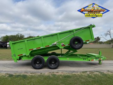 2026 TOP HAT 83" X 16' LOW PROFILE DUMP TRAILER WITH LONG ARM TARP, HYDRAULIC JACK, RAMPS AND SPARE 