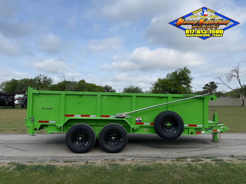 2026 TOP HAT 83" X 16' LOW PROFILE DUMP TRAILER WITH LONG ARM TARP, HYDRAULIC JACK, RAMPS AND SPARE 