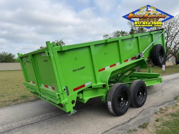 2026 TOP HAT 83" X 16' LOW PROFILE DUMP TRAILER WITH LONG ARM TARP, HYDRAULIC JACK, RAMPS AND SPARE 