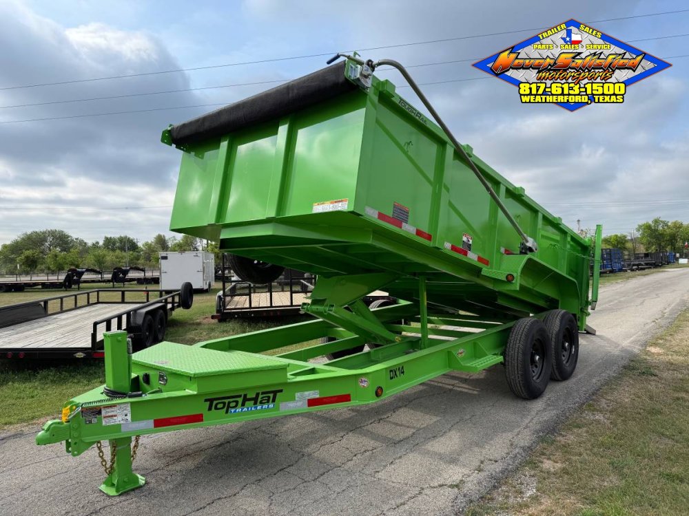 2026 TOP HAT 83" X 16' LOW PROFILE DUMP TRAILER WITH LONG ARM TARP, HYDRAULIC JACK, RAMPS AND SPARE 