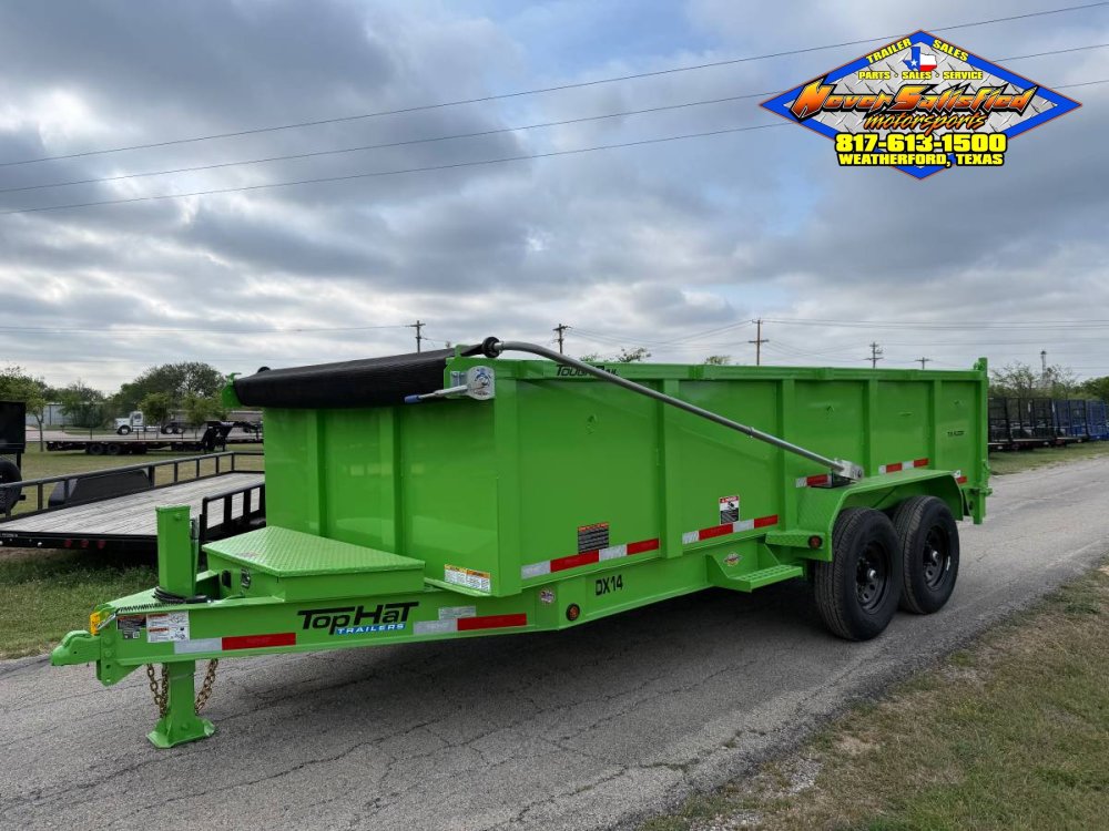 2026 TOP HAT 83" X 16' LOW PROFILE DUMP TRAILER WITH LONG ARM TARP, HYDRAULIC JACK, RAMPS AND SPARE 