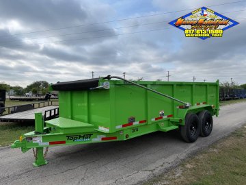 2026 TOP HAT 83" X 16' LOW PROFILE DUMP TRAILER WITH LONG ARM TARP, HYDRAULIC JACK, RAMPS AND SPARE 