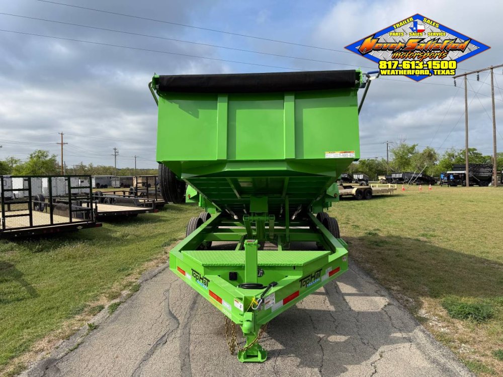 2026 TOP HAT 83" X 16' LOW PROFILE DUMP TRAILER WITH LONG ARM TARP, HYDRAULIC JACK, RAMPS AND SPARE 