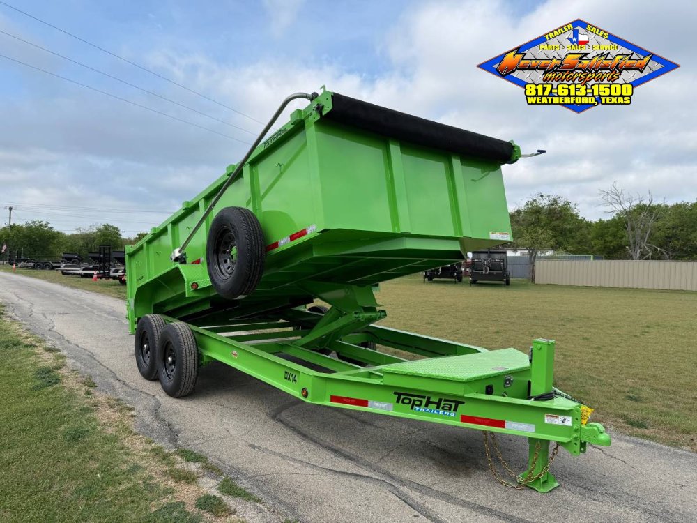 2026 TOP HAT 83" X 16' LOW PROFILE DUMP TRAILER WITH LONG ARM TARP, HYDRAULIC JACK, RAMPS AND SPARE