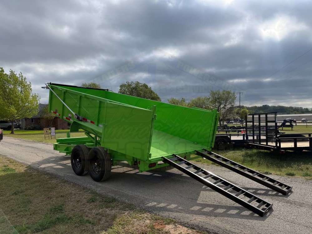 2026 TOP HAT 83" X 16' LOW PROFILE DUMP TRAILER WITH LONG ARM TARP, HYDRAULIC JACK, RAMPS AND SPARE 