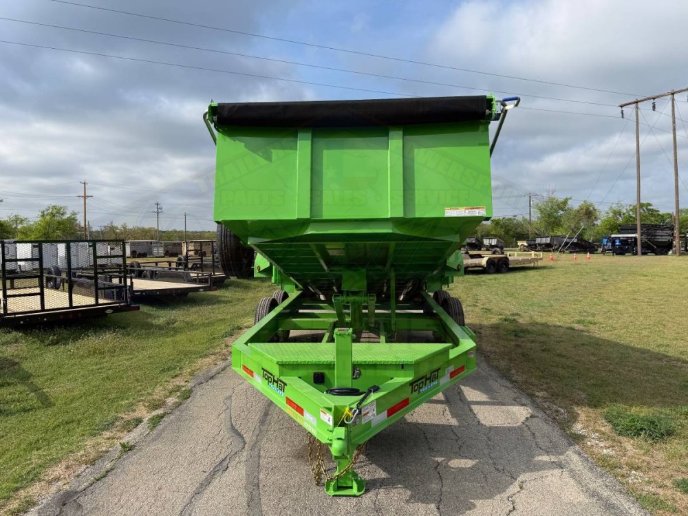 2026 TOP HAT 83" X 16' LOW PROFILE DUMP TRAILER WITH LONG ARM TARP, HYDRAULIC JACK, RAMPS AND SPARE 