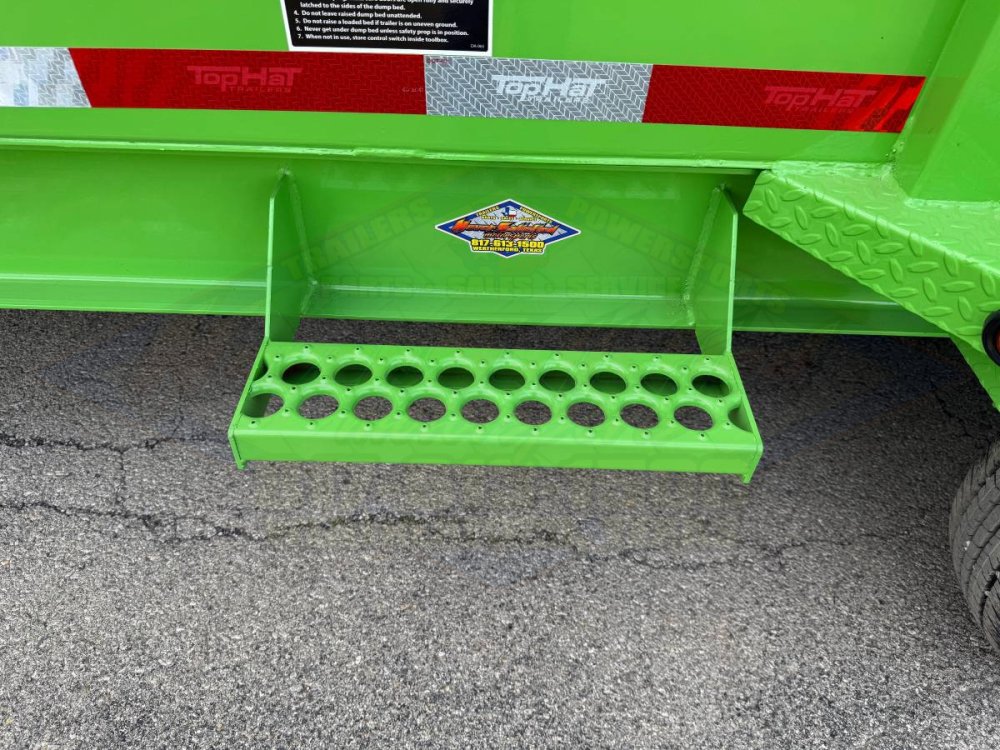 2026 TOP HAT 83" X 16' LOW PROFILE DUMP TRAILER WITH LONG ARM TARP, HYDRAULIC JACK, RAMPS AND SPARE 