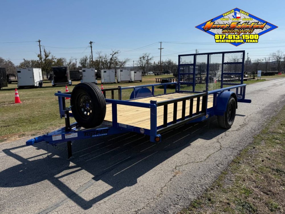 2026 TOP HAT 83" X 14' SINGLE AXLE UTILITY TRAILER W/ SIDE RAMPS, 4' SPRING ASSIST RAMP GATE, SPARE 