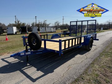 2026 TOP HAT 83" X 14' SINGLE AXLE UTILITY TRAILER W/ SIDE RAMPS, 4' SPRING ASSIST RAMP GATE, SPARE 
