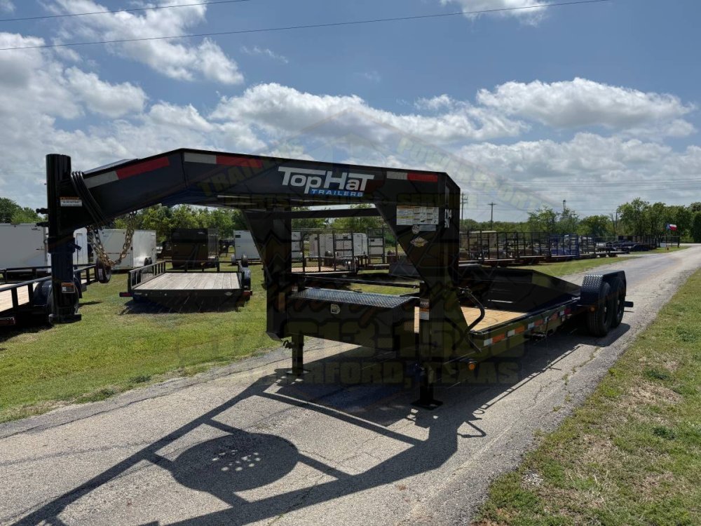 2026 TOP HAT 83" X 24' GOOSENECK TILT DECK SHOCK TRAILER WITH SPARE 14,000 GVWR