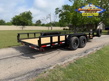 2026 TOP HAT 83" X 20' PIPE TOP TRAILER WITH SLIDE OUT RAMPS, SPARE 9,990 GVWR