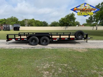 2026 TOP HAT 83" X 20' PIPE TOP TRAILER WITH SLIDE OUT RAMPS, SPARE 9,990 GVWR