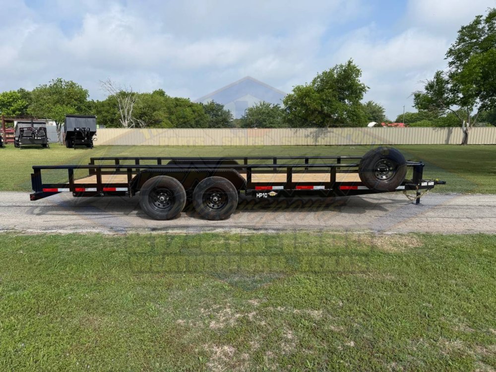 2026 TOP HAT 83" X 20' PIPE TOP TRAILER WITH SLIDE OUT RAMPS, SPARE 9,990 GVWR